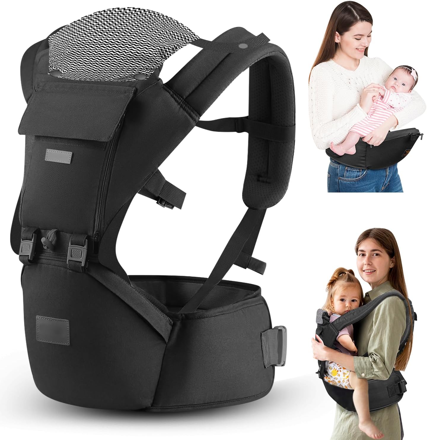 VYPERX 6in1 Ways Baby Carrier with Hip Seat and Lumbar Support, Newborn to Toddler