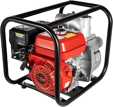 3 Inch 7.5HP Semi Trash Pumps, 264GPM Gas Powered Water Transfer Pump Gasoline Engine Water Pump for Irrigation, Garden, Farm, Pool Drain, 26ft Suction