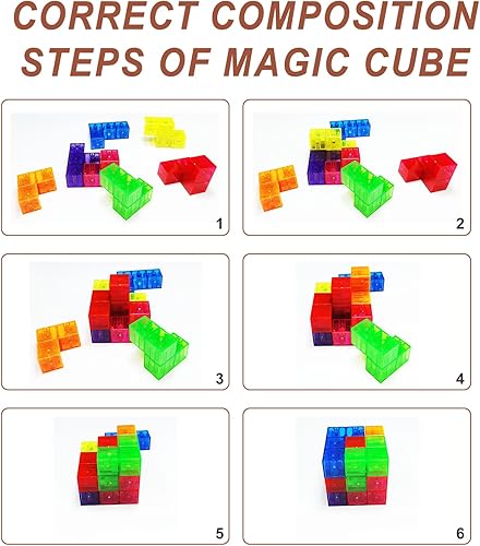Miniatura 2 de Bloques de construcción magnéticos, cubos magnéticos 3D, juego de 7 bloques magnéticos de múltiples formas con 54 tarjetas guía, juguetes educativos
