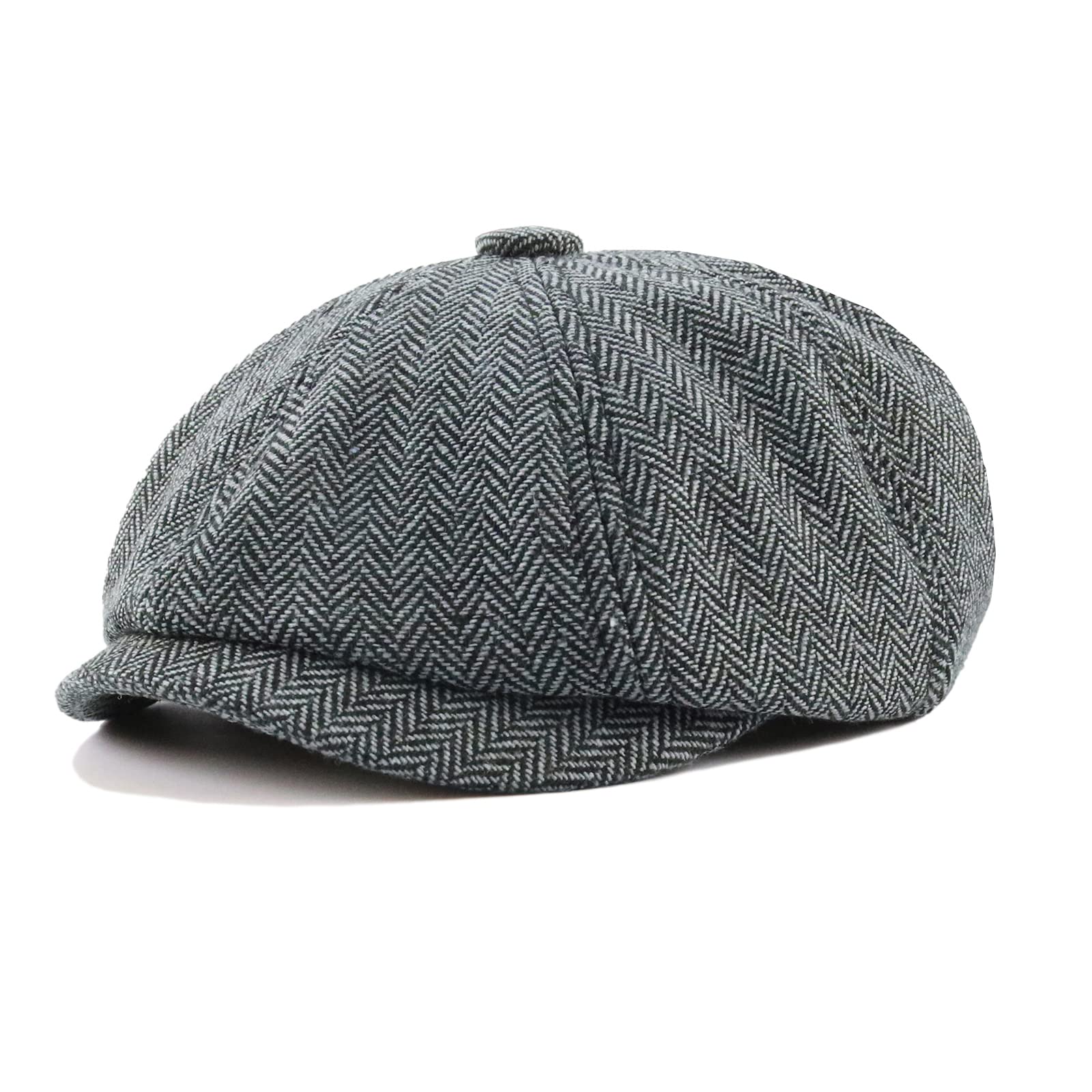 Męska czapka Peaky Blinders Newsboy Jodełka płaska czapka, Beret Hiver Homme, kierowcy piekarz, chłopiec, 8 paneli bluszcz irlandzki czapka, A# Szary, M