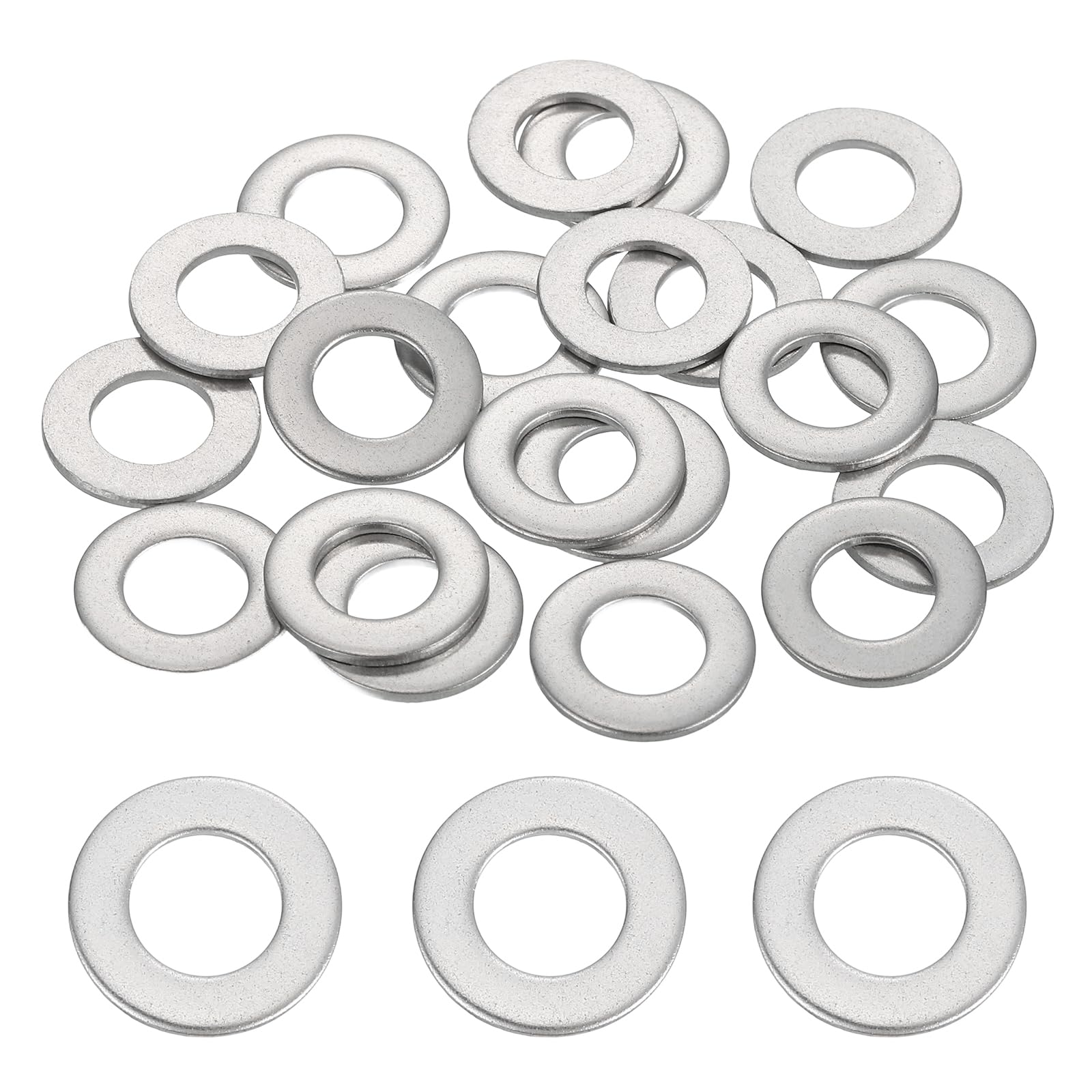 sourcing map 40 Pcs M8 304 Stainless Steel Flat Washers Round Flat Spacers for Screws, Bolts, Plumbing, Automotive, DIY, Electrical Device 8.5mm ID 16mm OD 1.2mm Thick