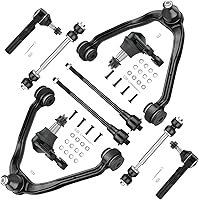 TadaMark 10-Pc Front Upper Control Arm Ball Joint Suspension Kit for 1999-2006 Chevy Silverado GMC Sierra 1500 RWD - Tie Rods Sway Links