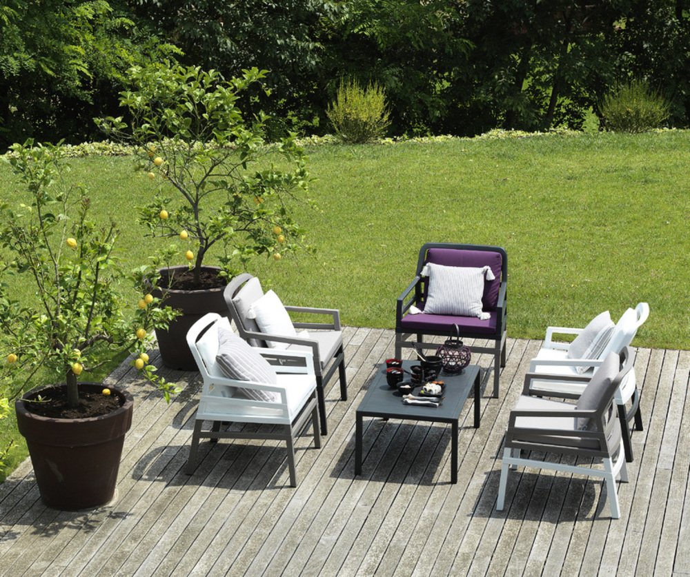 Gartentisch / Beistelltisch Aria Kunststoff kaffee 100x60cm