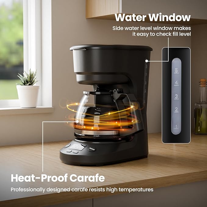 Cafetera de Goteo Compacta con Sistema Antigoteo y Apagado Automático miniatura 8