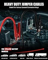 Vista 2 de NoOne cables de arranque resistentes para camiones diésel - cables de batería de refuerzo de calibre 1 y 25 pies extra largos con kit de instalación