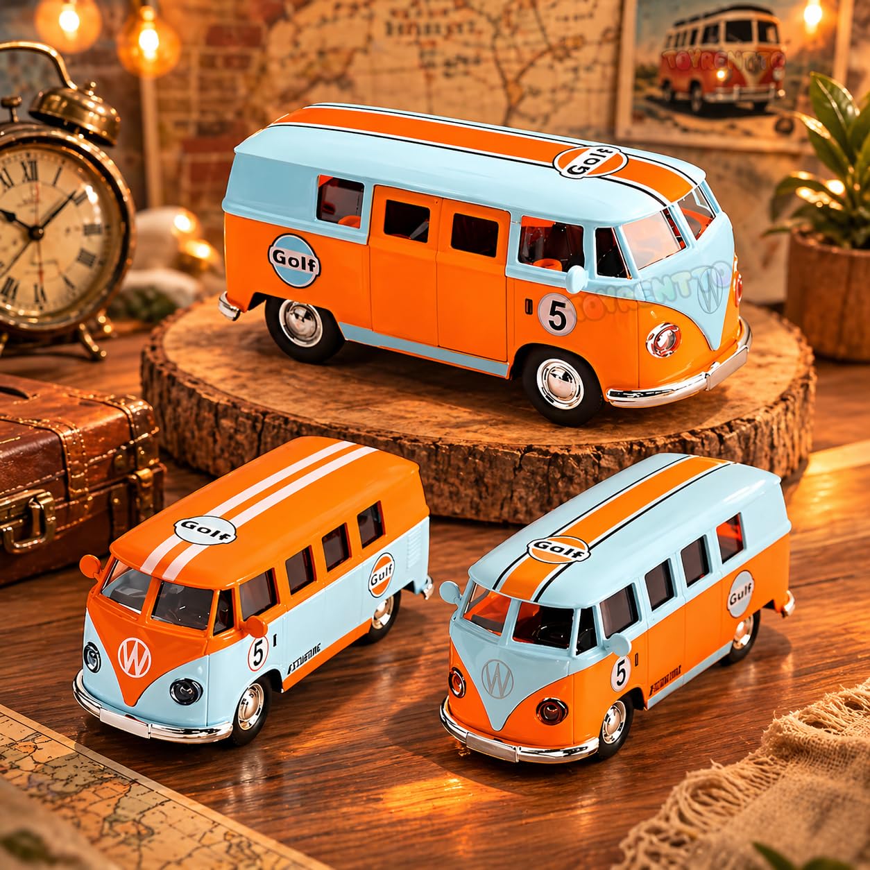 TOYRENTTO 1:36 Scale Volkswagen T1 Die-Cast Model Car – High-Detail Simulation, Pull-Back Function, Openable Doors, Classic Vintage Design – Perfect for Collectors & Kids-image-29