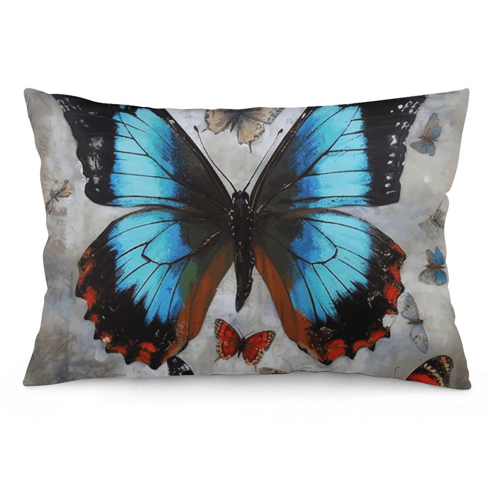 2 Pack Pillow Cases for Hair and Skin, Soft Breathable Pillow Case Covers with Hidden Zipper, Butterfly Pillowcase 12 "x20 Pillow Covers for Sleeping Gift