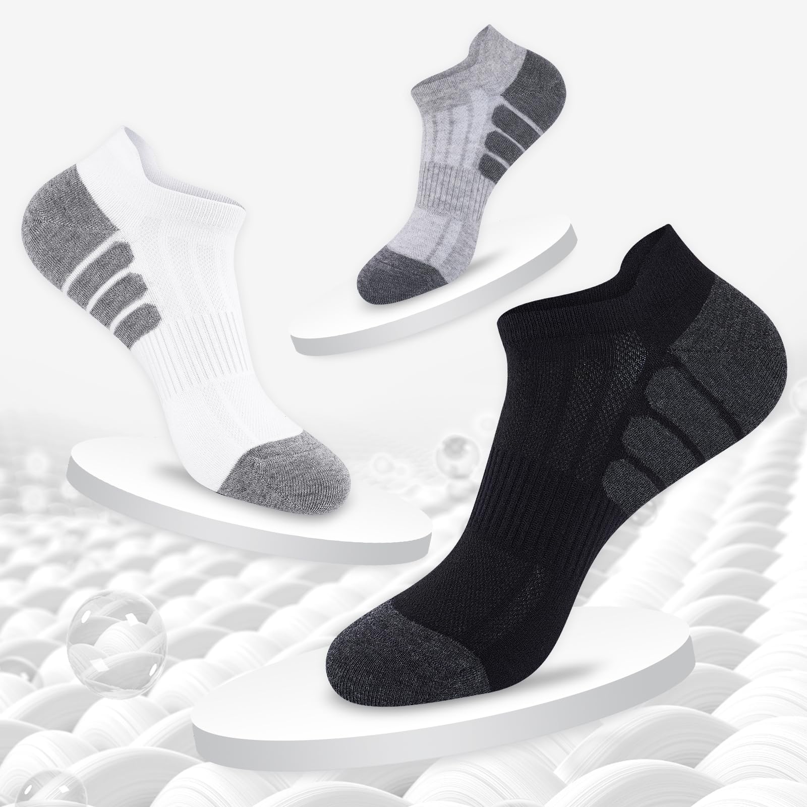 10 Pares Calcetines Tobilleros Hombre Mujer, Calcetines Cortos Hombre de Algodon Transpirable, Cómodo con Malla Transpirable