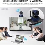 Gsou Caméra Web sans fil/Caméra sans fil avec trépied, 1080P HD Webcam/USB Plug & Play Webcam, Caméra de streaming pour la réunion de Zoom,Skype,OBS, Caméra d'ordinateur réglable pour PC/Mac/Laptop/Mackbook
