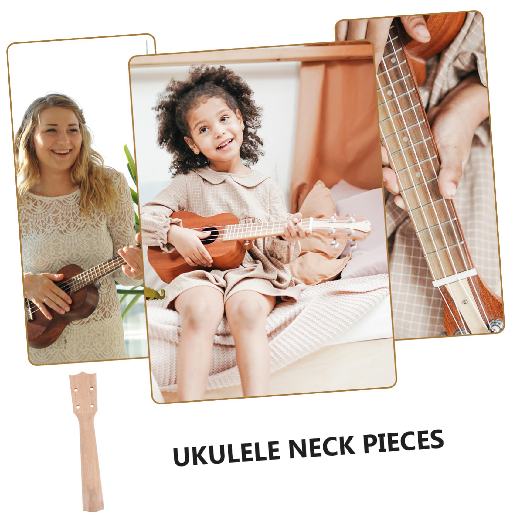 BESTonZON 4pièces Manche De Ukulélé Bois Massif Fait Main Accessoire Diy Pour Instrument De Musique Remplacement Durable Et Facile à Installer