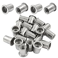 Vista 1 de 20 tuercas remachadoras de 3/8 pulgadas – 16 UNC – Tuerca roscada de cabeza plana de aleación de aluminio para un mejor rendimiento y durabilidad