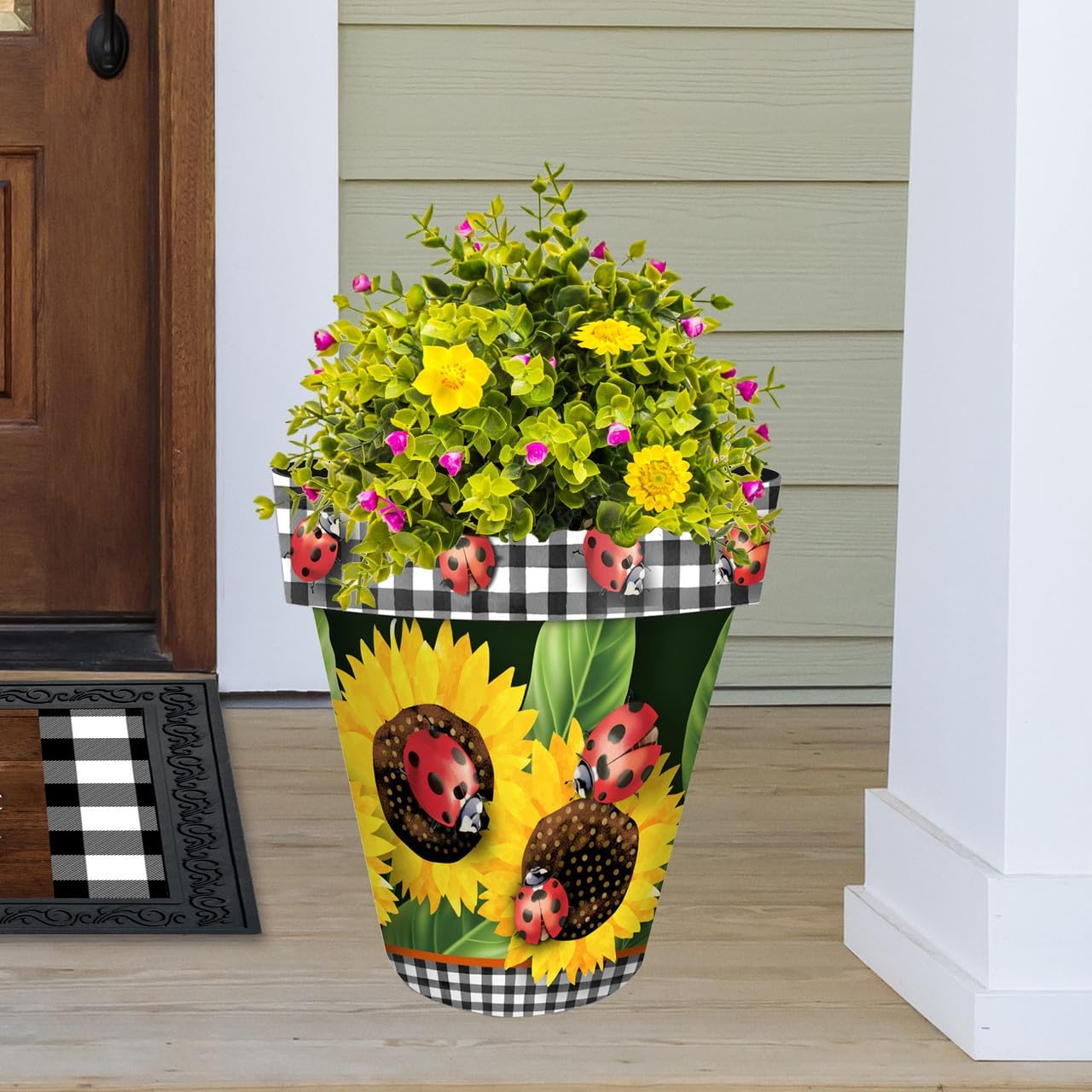 Large Ladybugs & Sunflowers Planter by Briarwood Lane