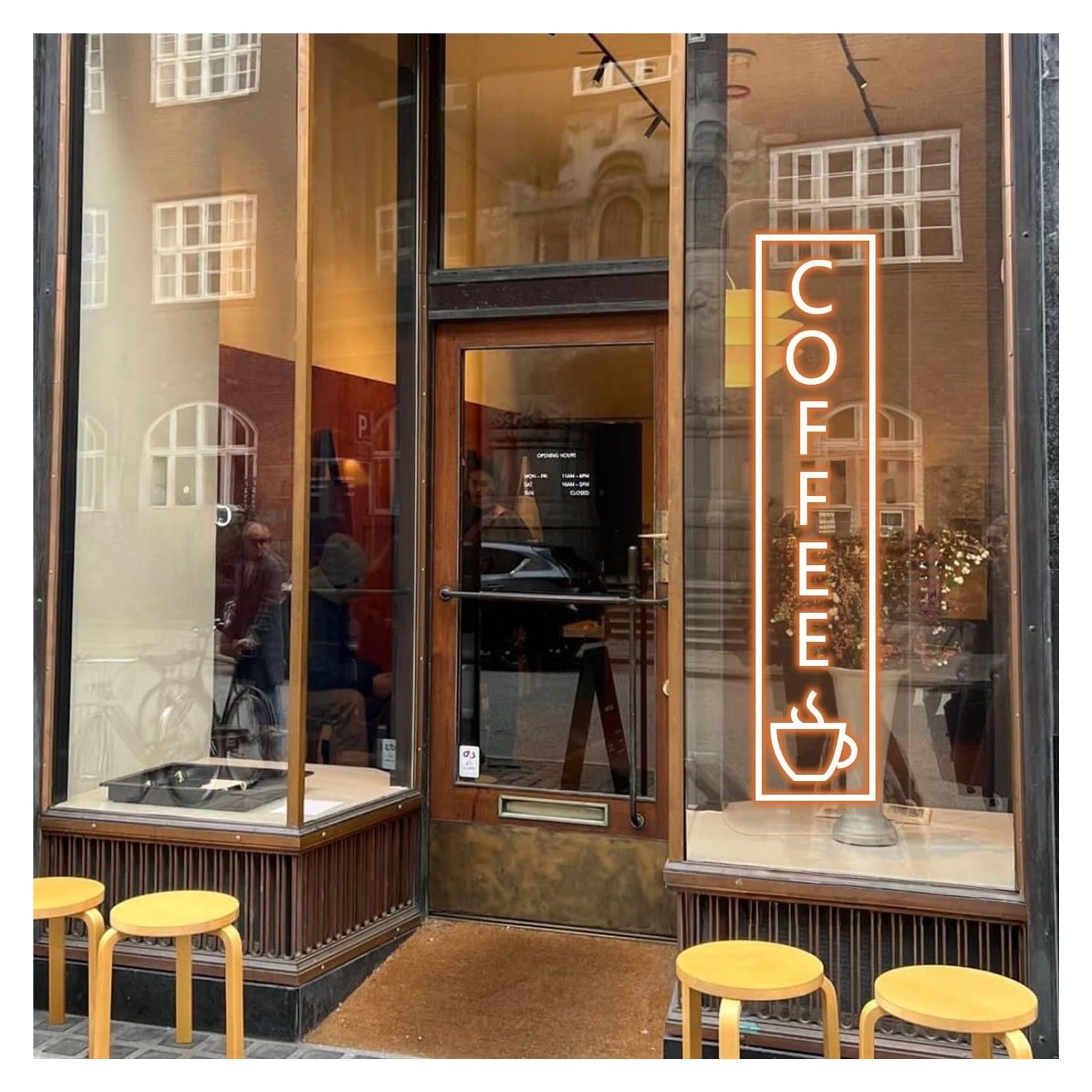MENGE Sign Lamp Vertical Coffee Neon Sign,Suitable for Office Display Kitchen Wall Decor with Dimmable 13cmx50cm(B)