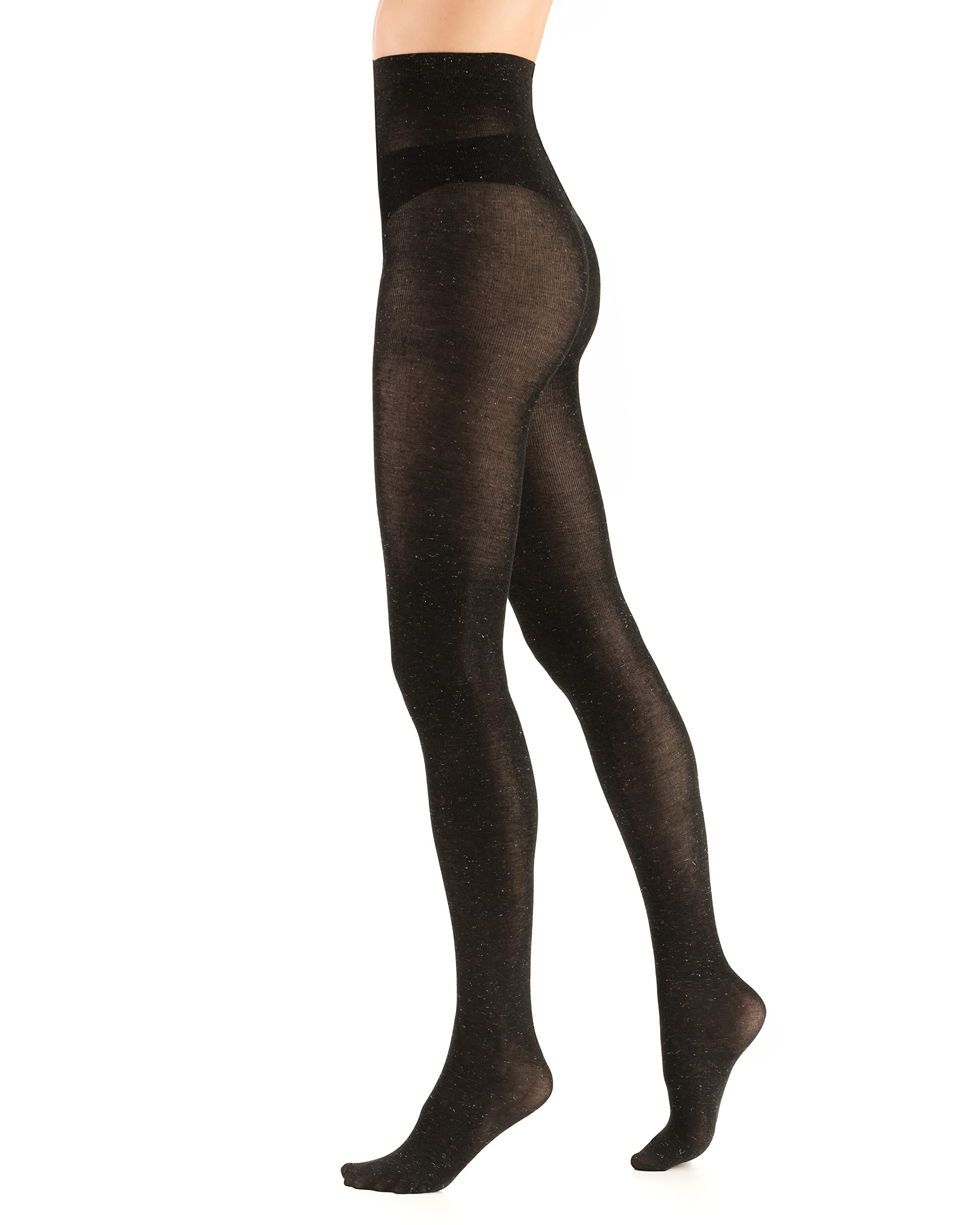 Mitaami Women's Pattern5 Black Patterned Thick Tights Opaque Fishnet Mesh Pantyhose Matt Stretchy Sheer Hosier Diamonds Sensual Shiny Stockings 60 Denier [Made In Italy]