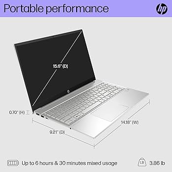 HP Pavilion 15 inch Laptop, FHD Touchscreen, 13th Generation