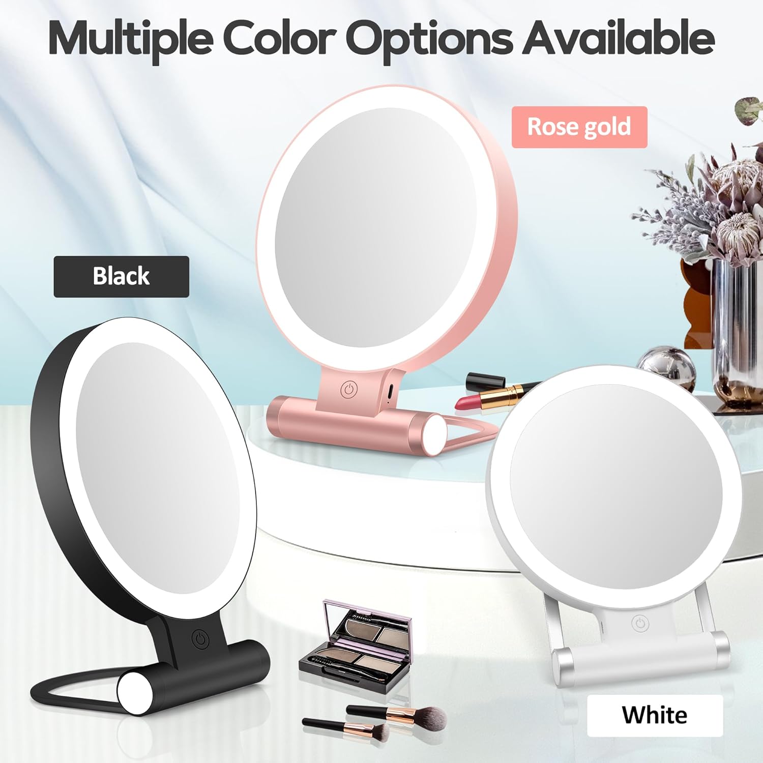 B Beauty Planet Magnifying Mirror with Light 30X, Double-Sided 1X/ 30X Magnifying Travel Makeup Mirror with Tweezer, 2000mAh 3 Colour Modes with Adjustable Brightness, Valentines Day Gift for Women - Image 3
