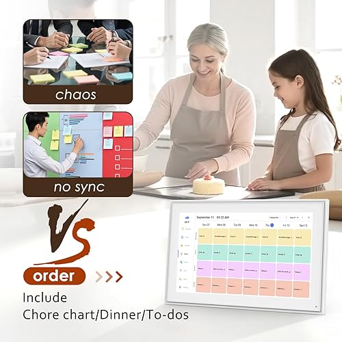 Miniatura 3 de Calendario digital de 15.6 pulgadas, calendario electrónico de tareas familiares, planificador semanal y mensual inteligente, pantalla táctil IPS de