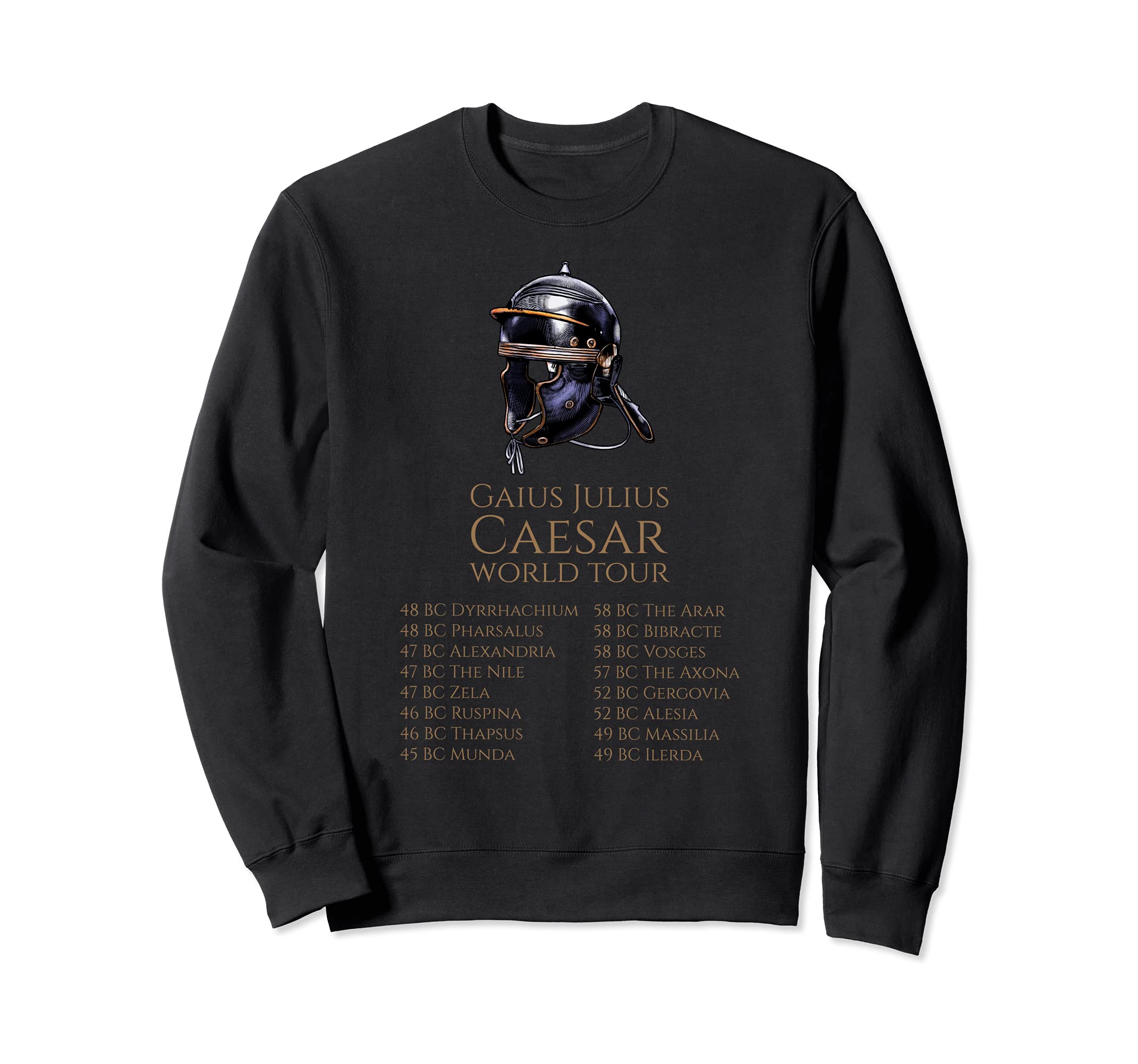 Julius Caesar World Tour - Ancient Roman Legion Helmet Sweatshirt, Black