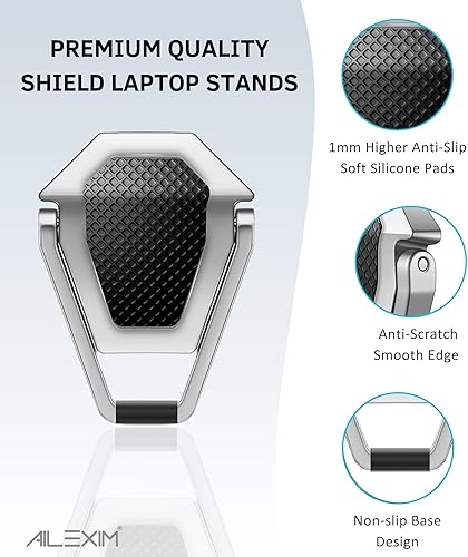 Miniatura 6 de Soporte portátil para laptop, mini elevador de aluminio para laptop, almohadilla de refrigeración ergonómica invisible para laptop, soporte de