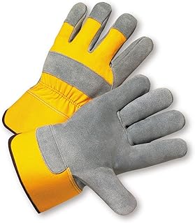 West Chester 500Y Premium Split Cowhide Palmâ€“ Large [Pack of 12], Work Wear Gloves with Rubberized Cuff, Wing Thumb