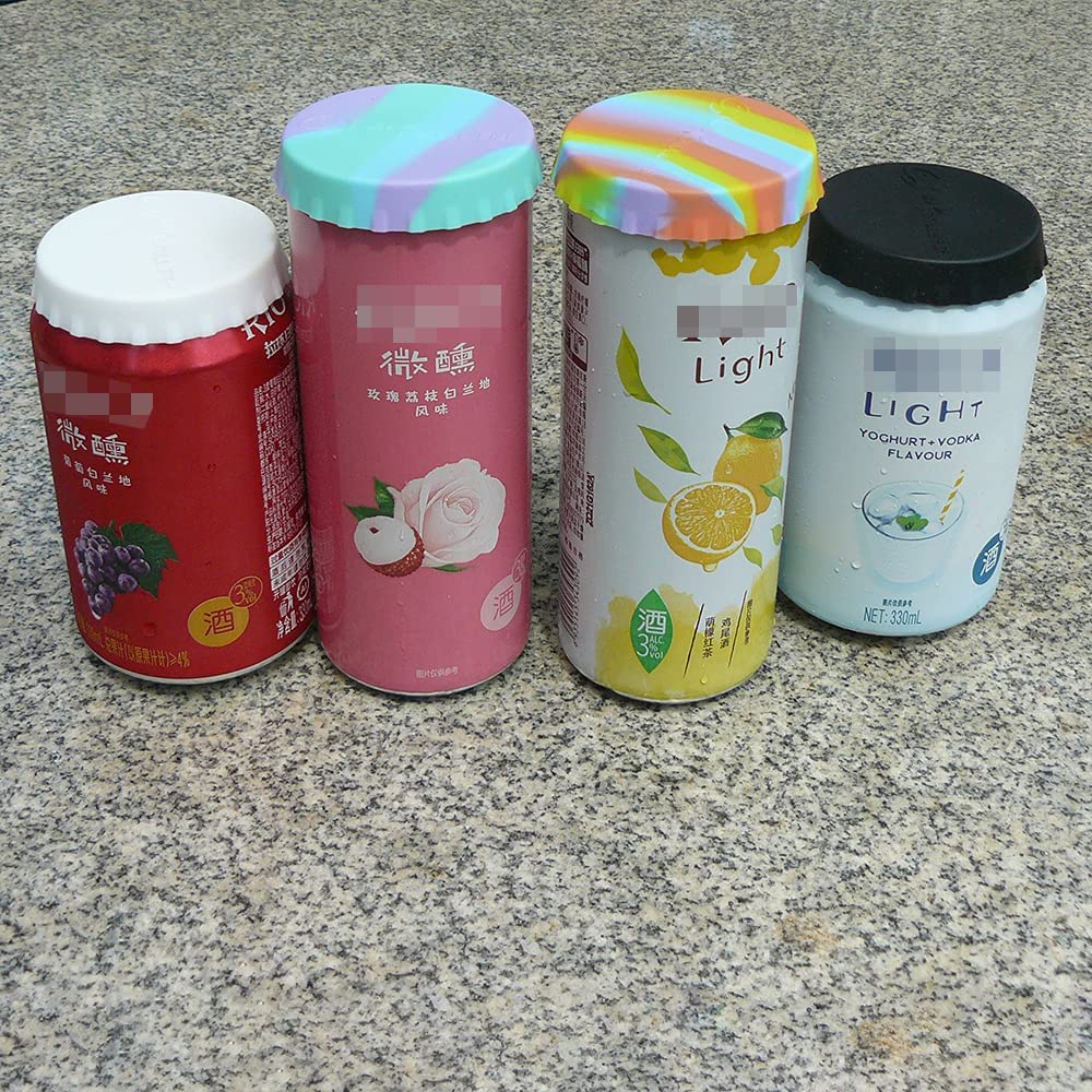 Soda Or Beverage Can Lid, Cover Or Protector, Fits Standard Soda /Beverage Cans (2 Pack, Orange & Blue