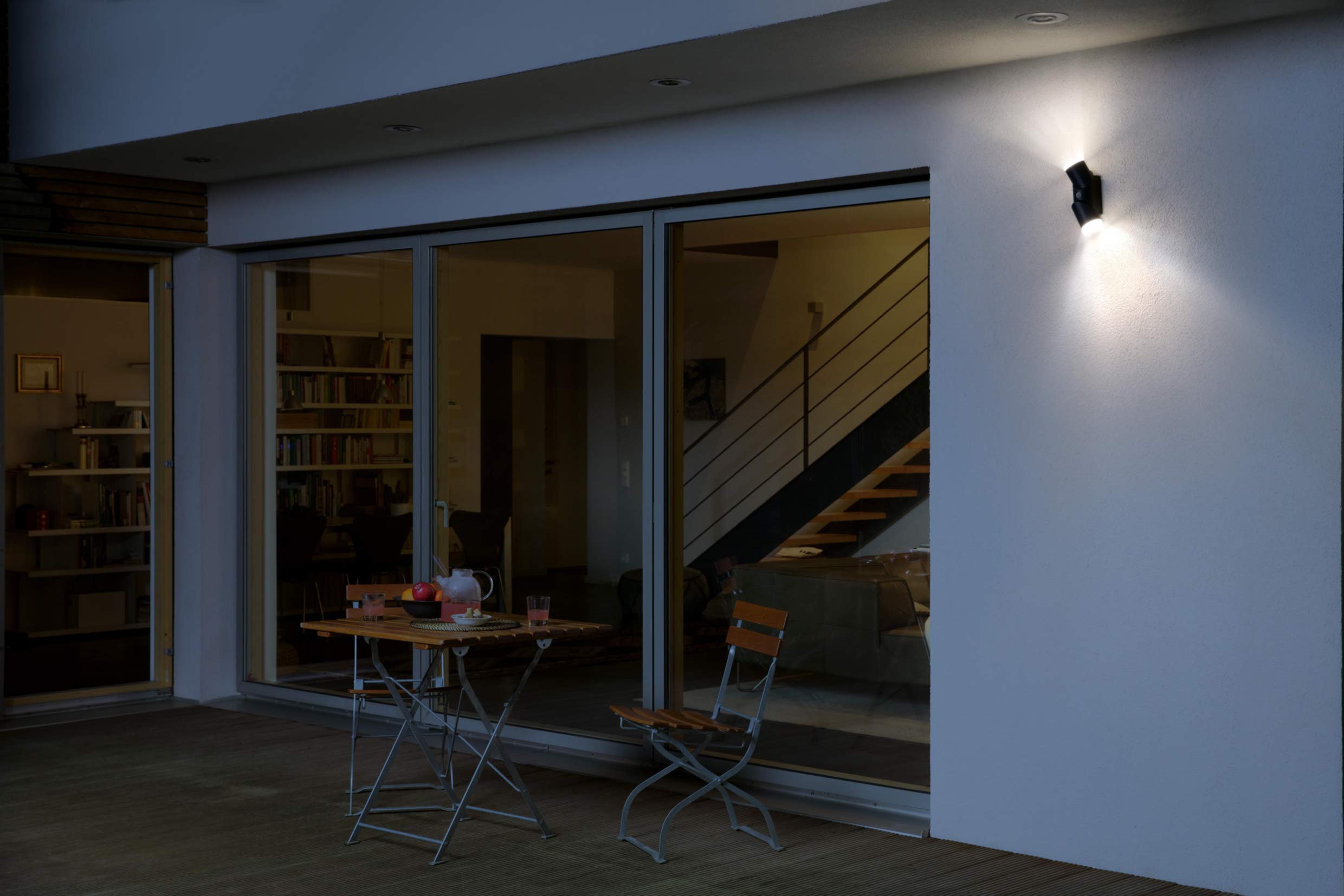 LEDVANCE Lampa ścienna i sufitowa LED, lampa do zastosowań zewnętrznych, ciepła biel, zintegrowany czujnik światła dziennego i ruchu, Endura Style Updown Flex Sensor