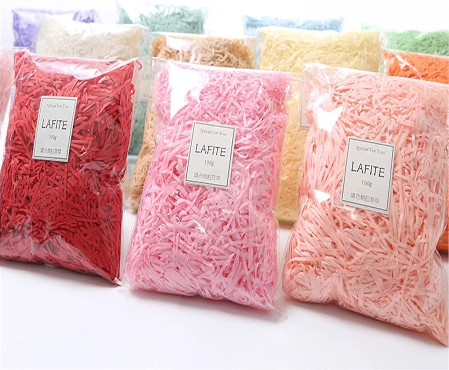 AGHSGDBCE Crinkle Cut Paper Shred Filler, Gift Bag Filler 300g Colorful Shred Crinkle Paper Raffia Shredded Tissue(Violet)