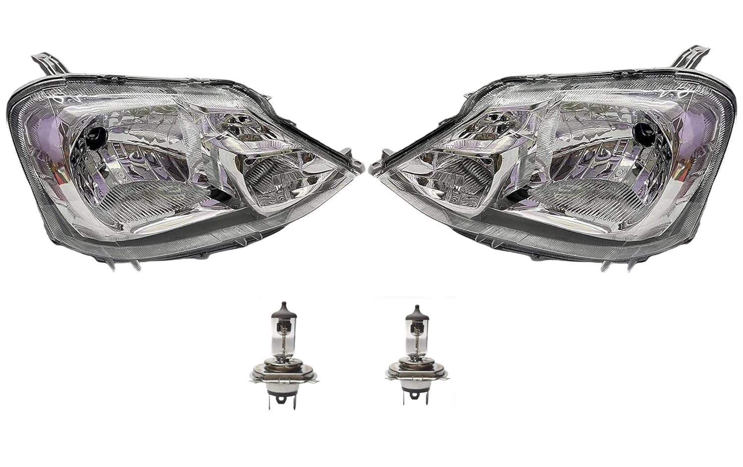 K D 12V 55/60W Headlight Assembly for Toyota Etios with Bulb H4 (Both