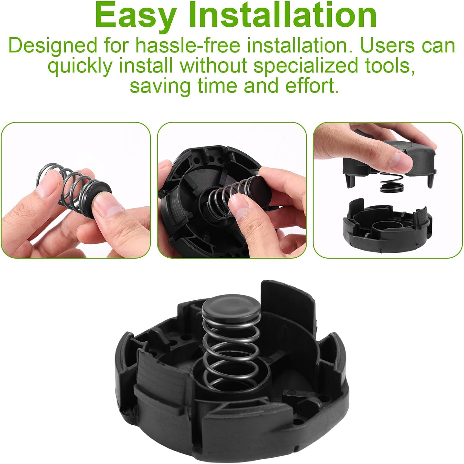 2 Sets Trimmer Head Cap and Spring Kit for Echo Speed-Feed 400, Trimmer Spool Cap Cover Replacement Parts Compatible with Echo SRM-225 SRM-230 PAS-225 X472000070 image 5