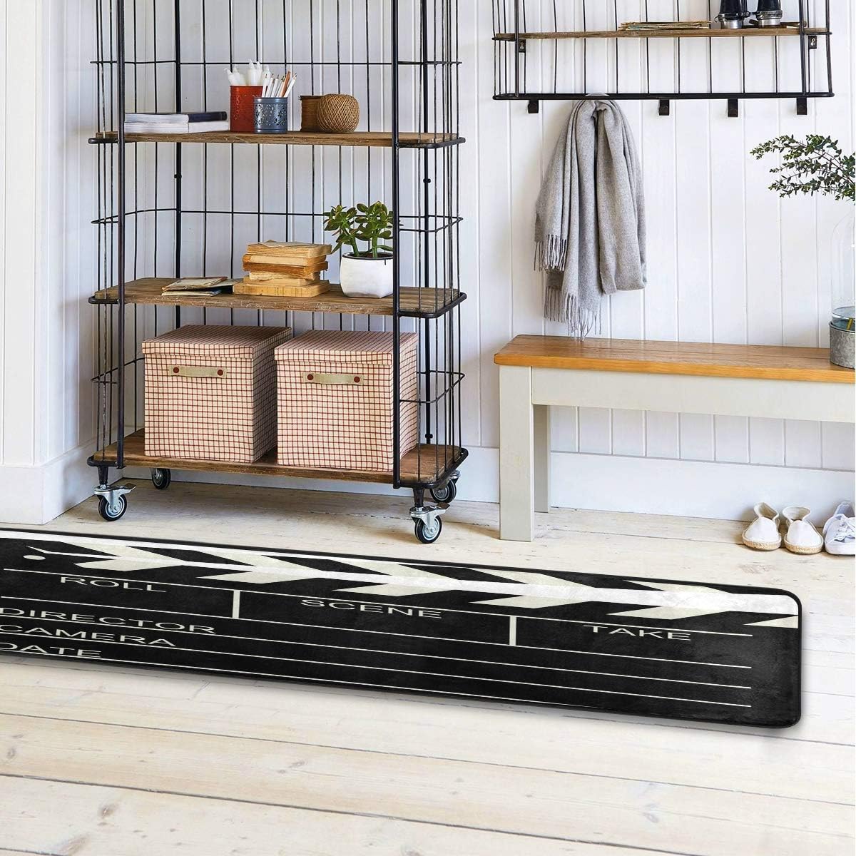 ALAZA Cinema Movie Clapboard Vintage Collection Area Mat Rug Rugs for Living Room Bedroom Kitchen 2' x 6'