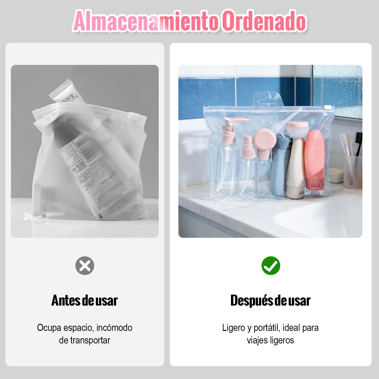 Valyrane 11 Pack Botellas de Viaje Silicona, Kit Viaje, Botes para Gel y Champu, Kit Avion Botellas, Juego de Botes Rellenables para Gel, Champús, Lociones y Líquido — view 5