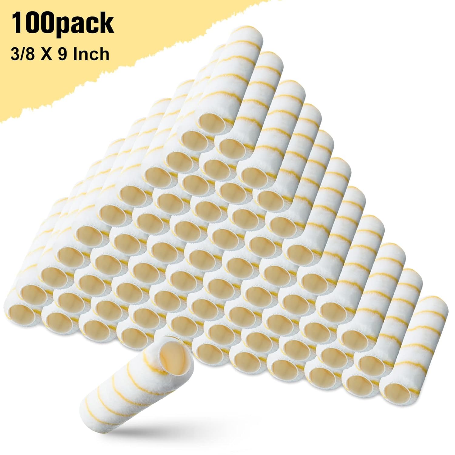 100 Pieces Paint Roller Covers 1/2 x 9 Inch Microfiber Paint Roller Covers Naps for Paint Roller Paint Brush Cover Naps House Painting Supplies