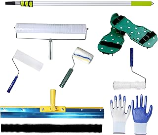 Self Leveling Concrete, Epoxy Floor Kit, Garage Floor Epoxy Kit Self Leveling Rake, Telescopic Pole, Floor Leveling Tools, Spike Roller for Self-Leveling, Spike Shoes for Epoxy Flooring