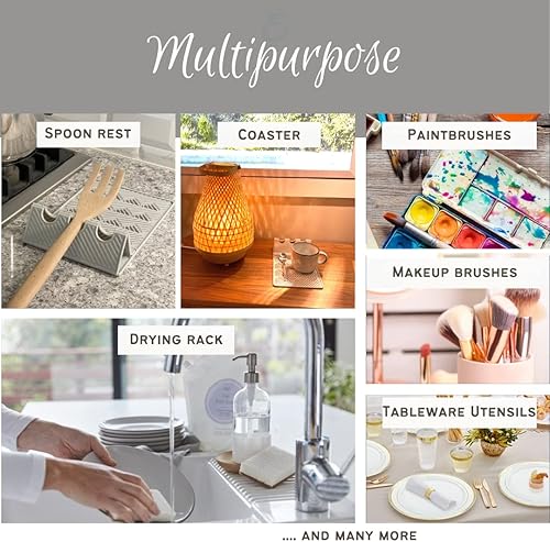 Miniatura 6 de Soporte de cuchara de silicona para estufa, multiusos, apto para lavavajillas, soporte de cocina, salvamanteles para olla caliente, soporte para