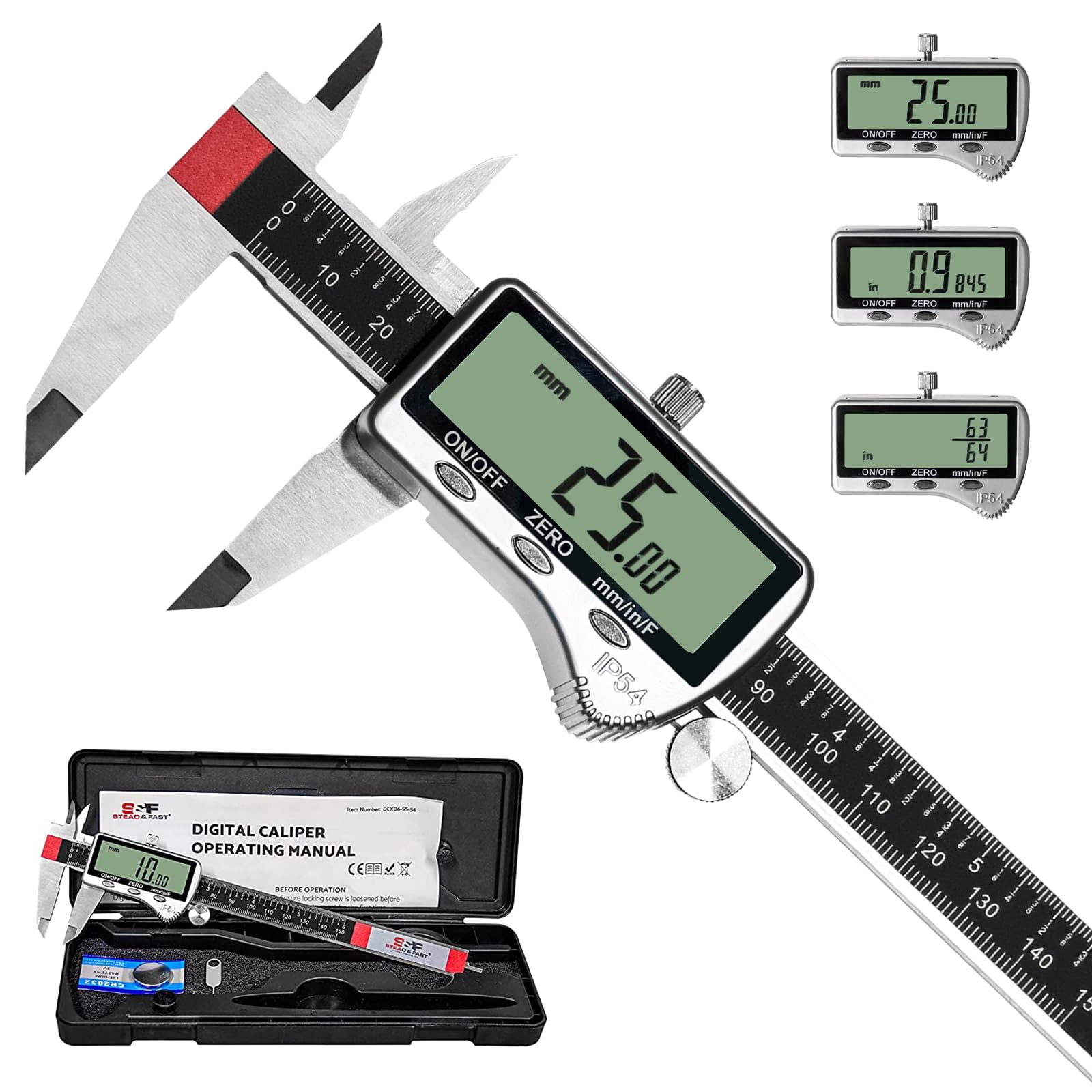 S&F STEAD & FAST Digital Caliper 6 Inch IP54