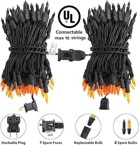 Vista 42 de Toodour Luces de Navidad transparentes, 12.5 pies, 50 unidades, incandescentes, para interiores y exteriores, con certificación UL, conectable