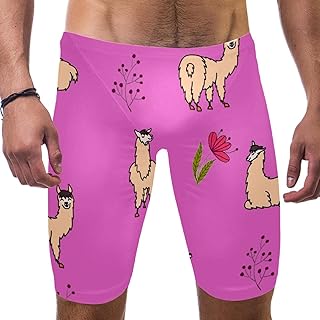 HUI JIN SHOP Alpacas con pantalones cortos de natación para hombre, color rosa, pantalones cortos de entrenamiento
