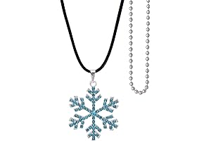 Large Snowflake Necklace Of Crystal And Rhinestone