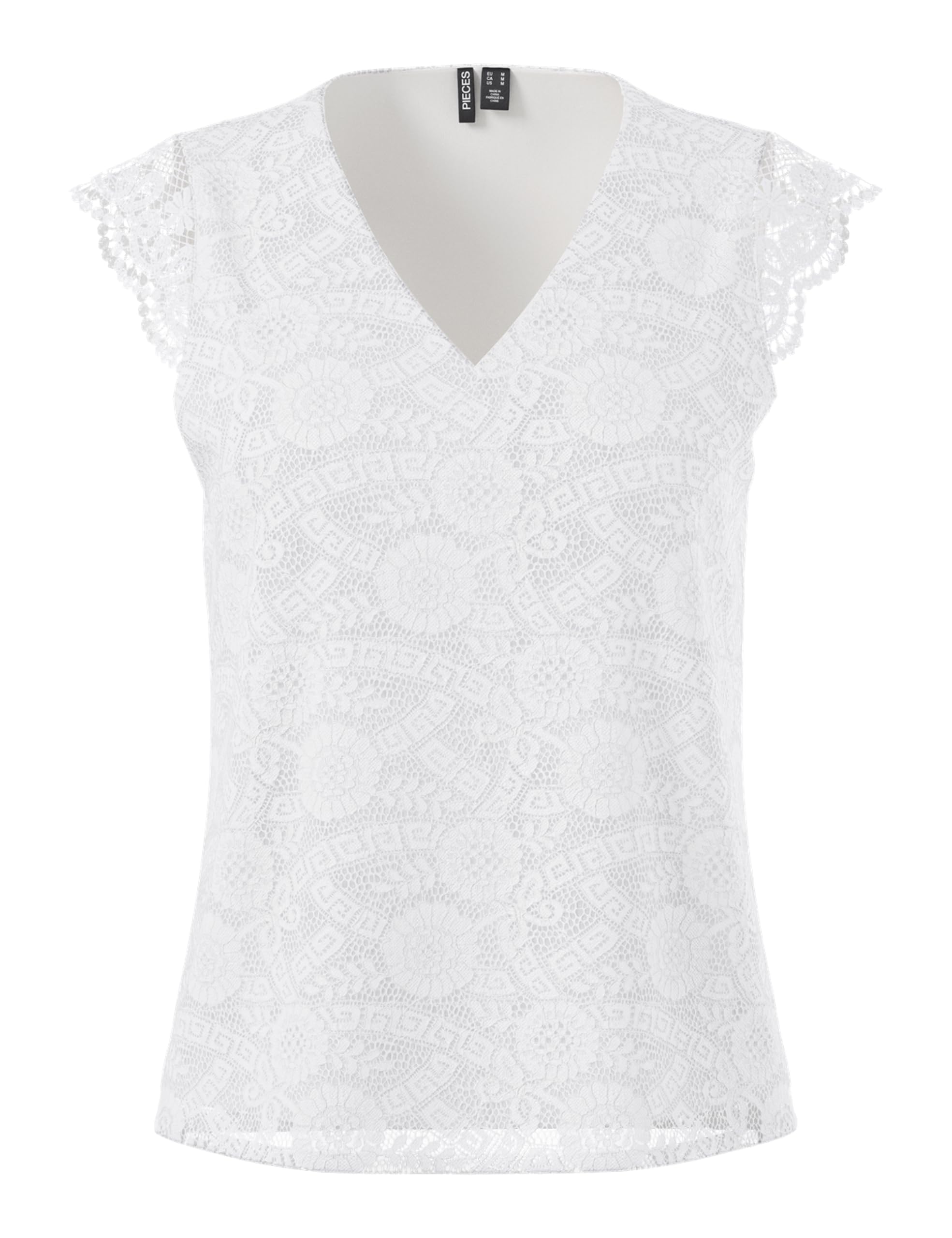 PIECES Pcolline Sl Lace V-Neck Top WVN Noos