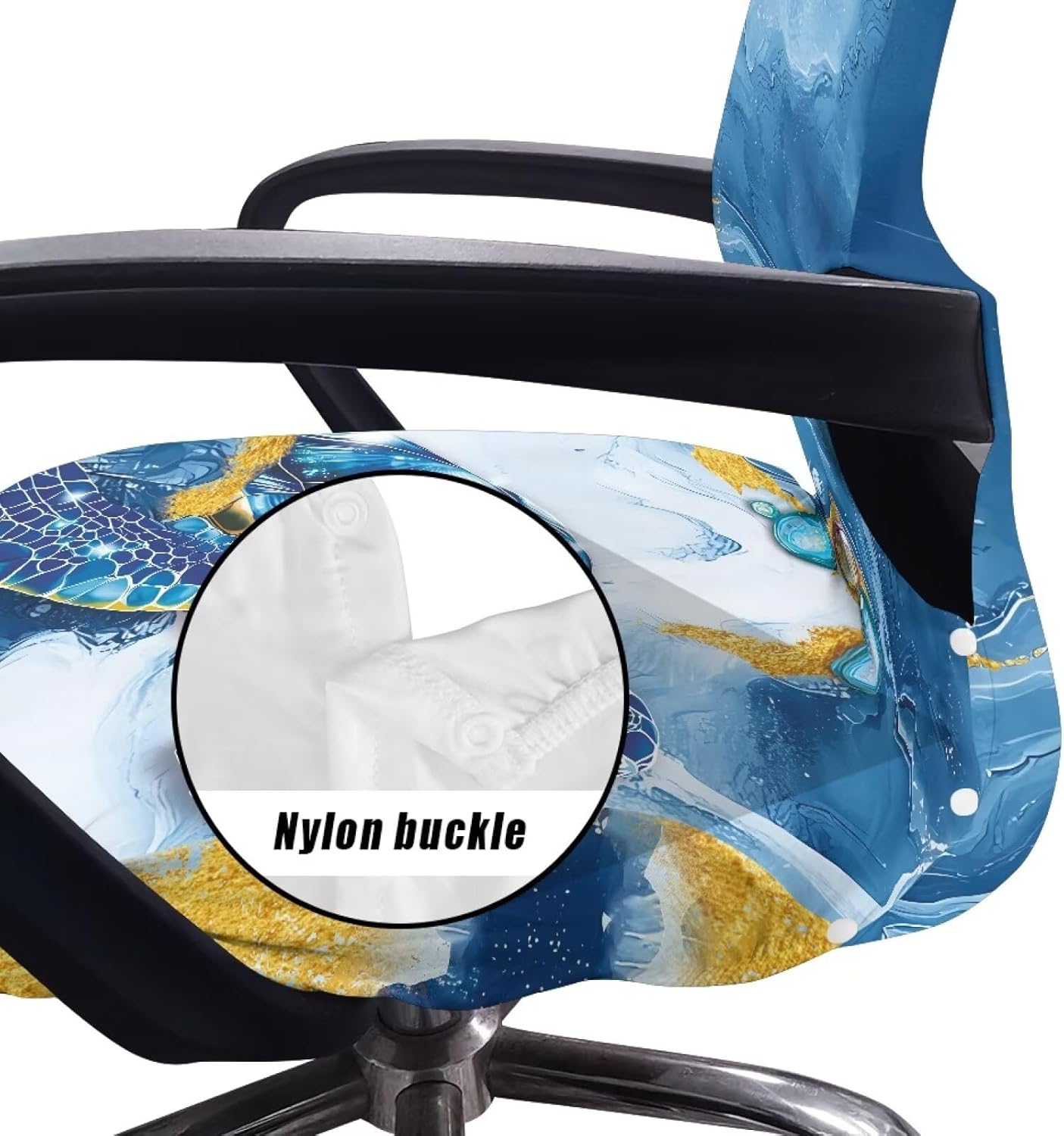 Office Chair Covers Stretchable Computer Chair Cover Blue Marble Sea Turtle Gaming Chair Seat Cover Removable Universal Rotating Chair Slipcovers Protective Cover