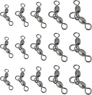 50 Piezas de Eslabones Giratorios de Latón de Tres Vías para Pesca 2#*3#-6#*7# Eslabones Giratorios en Forma de T para Pesca de Bagre Pesca de Surf Pesca A La Deriva Color Negro Carbón