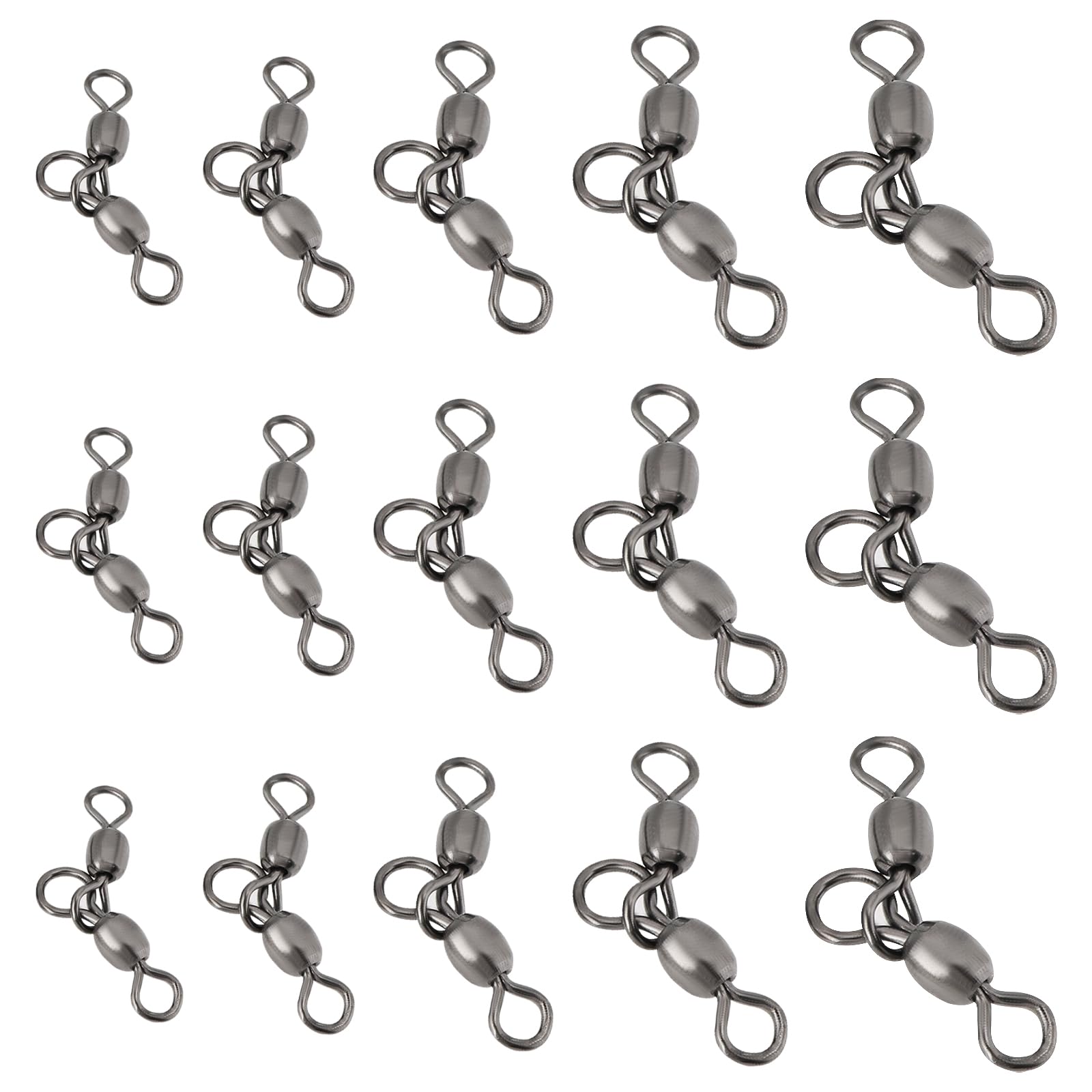 50 Piezas de Eslabones Giratorios de Latón de Tres Vías para Pesca 2#*3#-6#*7# Eslabones Giratorios en Forma de T para Pesca de Bagre Pesca de Surf Pesca A La Deriva Color Negro Carbón
