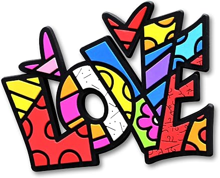 BRITTO Romero Large Decorative Multi-Use Rubber Magnet, Love Word