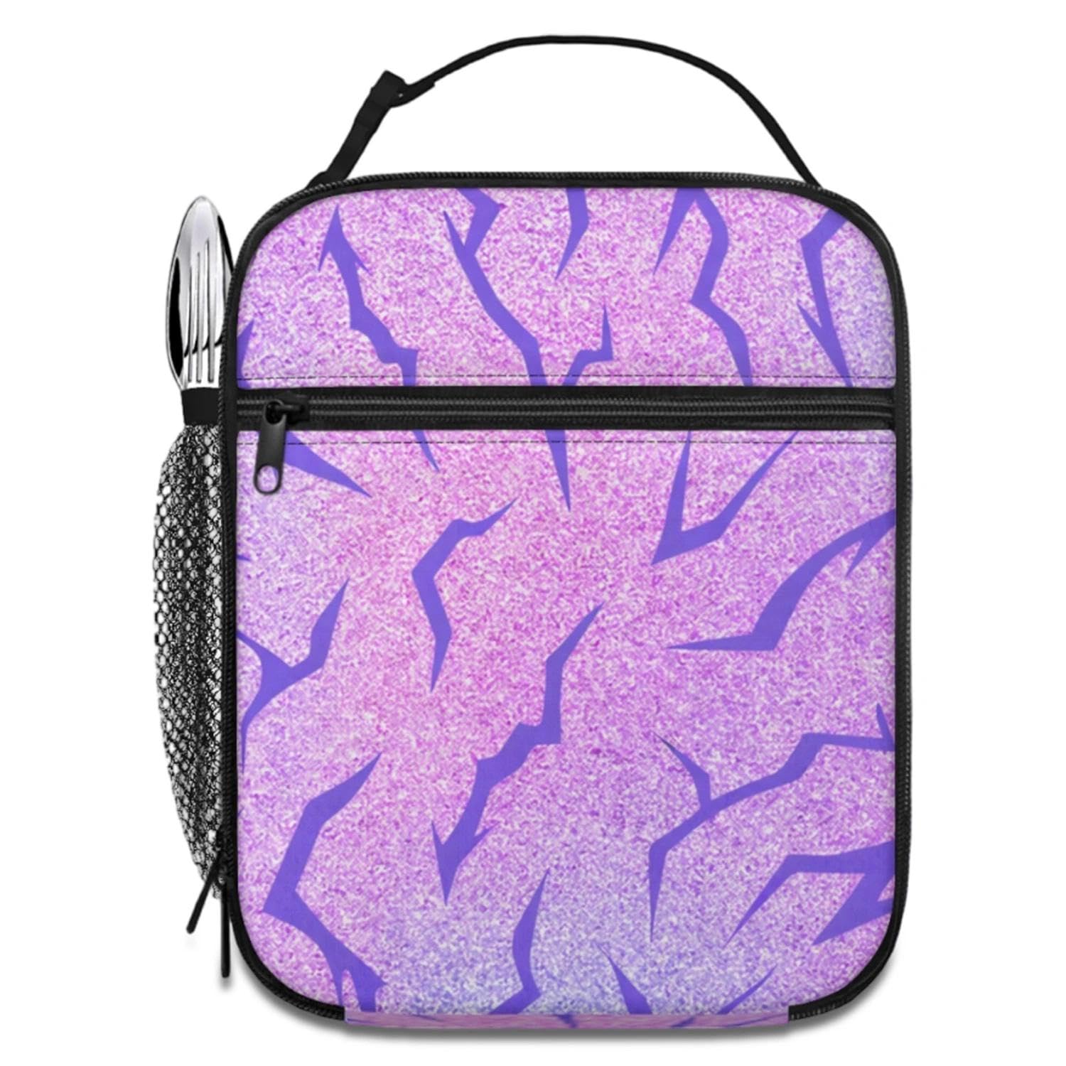 ZENITHYX Kpop Lunch Box, Insulated K-pop Lunch Bag for Women Girls Fans, Music Lover Lunch Box Bag with Handle & Side Mesh Pocket for School Office Picnic Camping