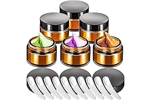 MotBach Empty 1 oz Amber Glass Jars with Lids and Inner Liners