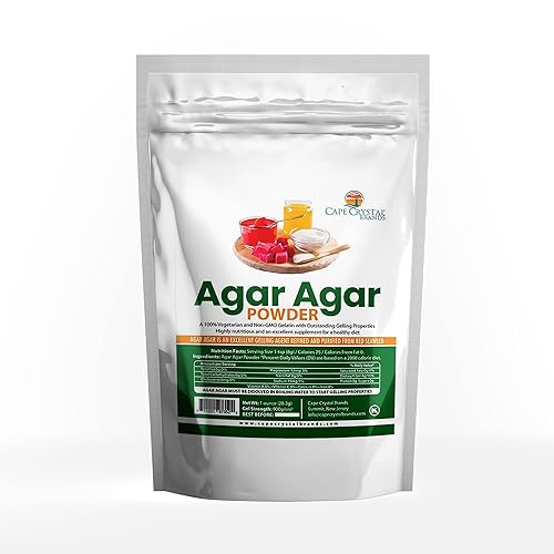 Cape Crystal Brands - Agar en polvo (12 onzas) - Gelatina vegana y espesante - Vegano Sin OMG Certificado Kosher