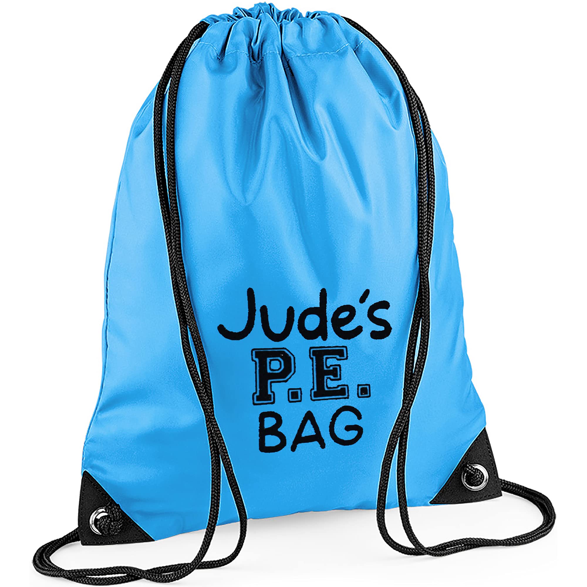TeddyTs Personalised PE Bag Drawstring School Sports Kit Bag (Sky Blue), 45cm x 33cm