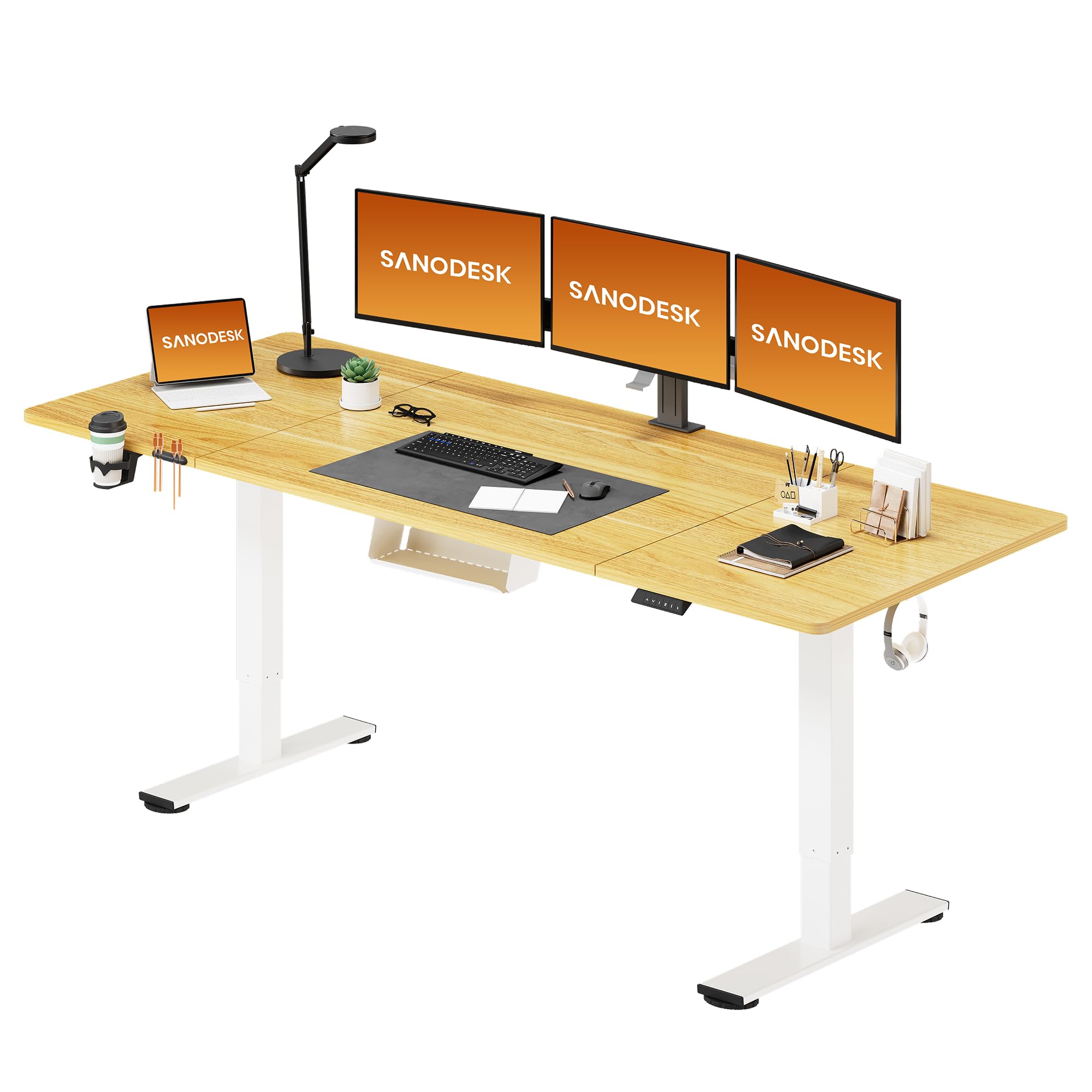 SANODESK Höhenverstellbarer Schreibtisch Elektrischer Ergonomischer Schreibtisch