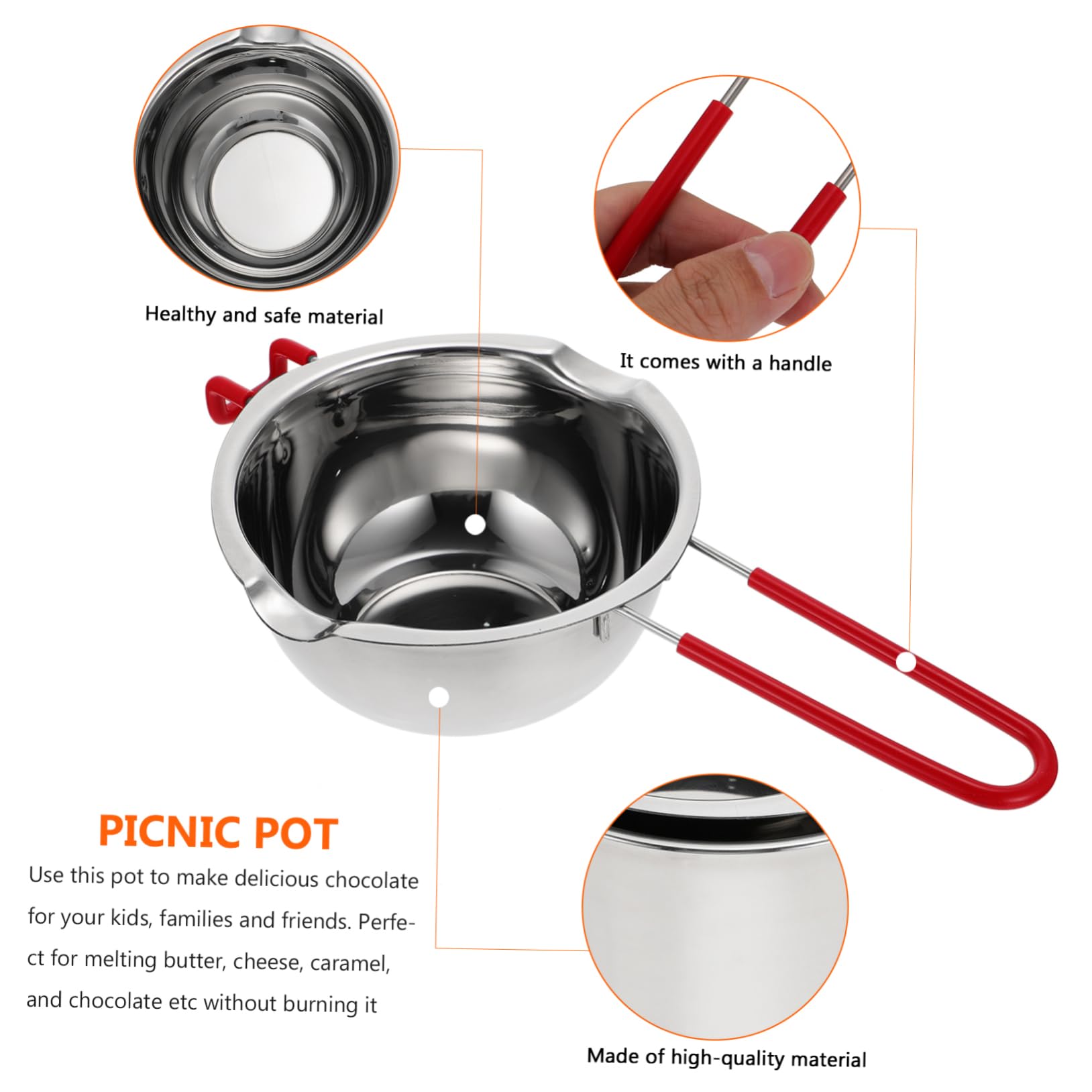 SUPVOX 1set Stainless Steel Melting Pot for Cheese Butter Material Double Boiler Handle Capacity for Baking and Cooking Compact Design for Easy Portability