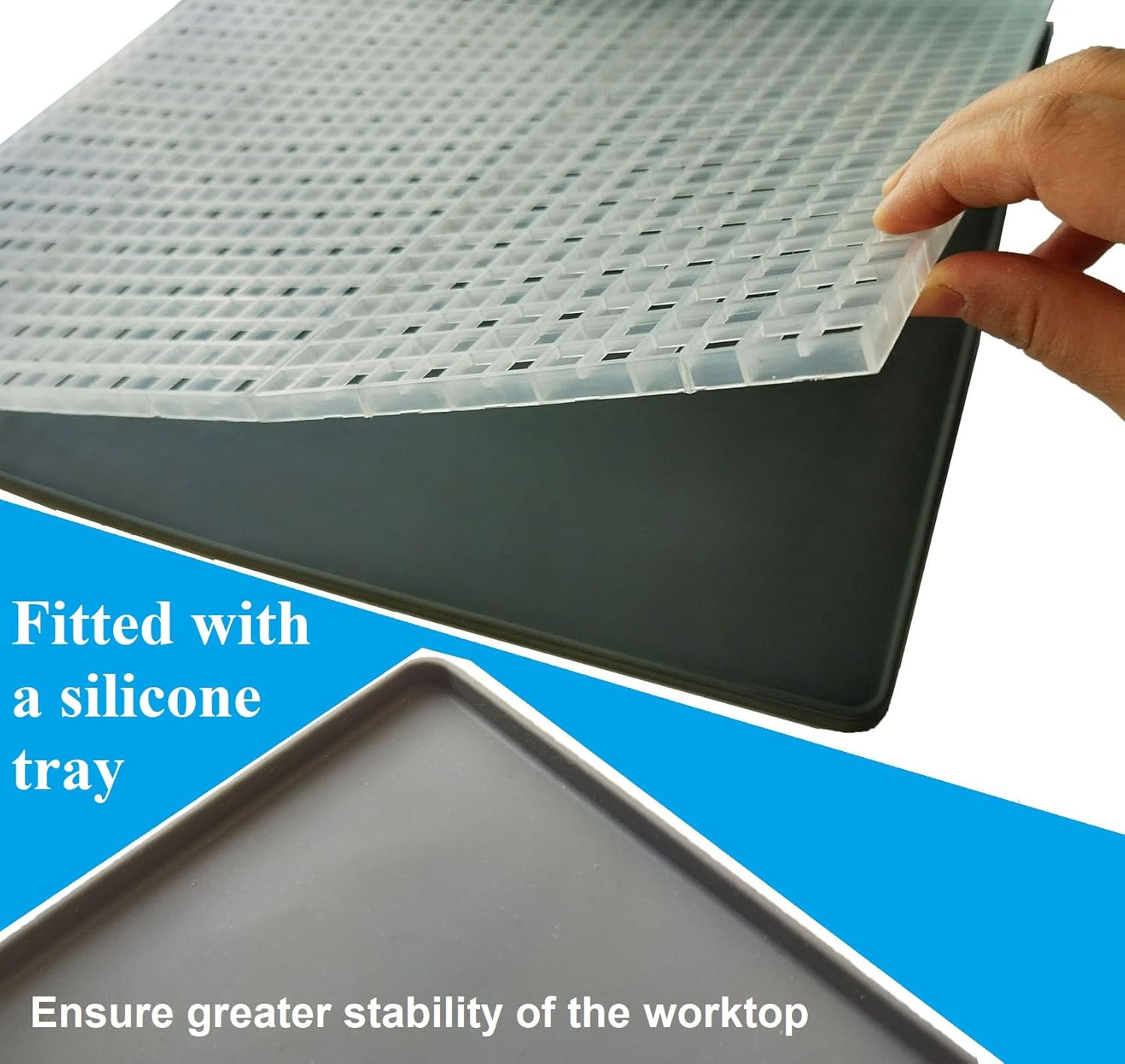 Glass Cutting Mat,Detachable Plastic Grid With Anti-Slip Tray, Catching Shards for Stained Glass Crafts